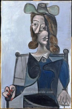  chapeau - Buste de femme au chapeau bleubis 1944 Kubismus